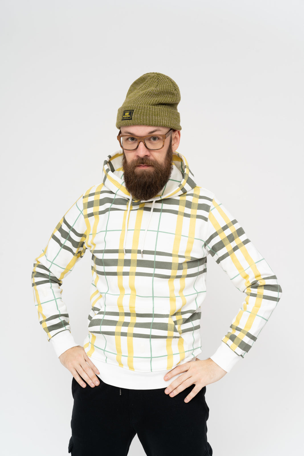 Yellow on sale checkered hoodie