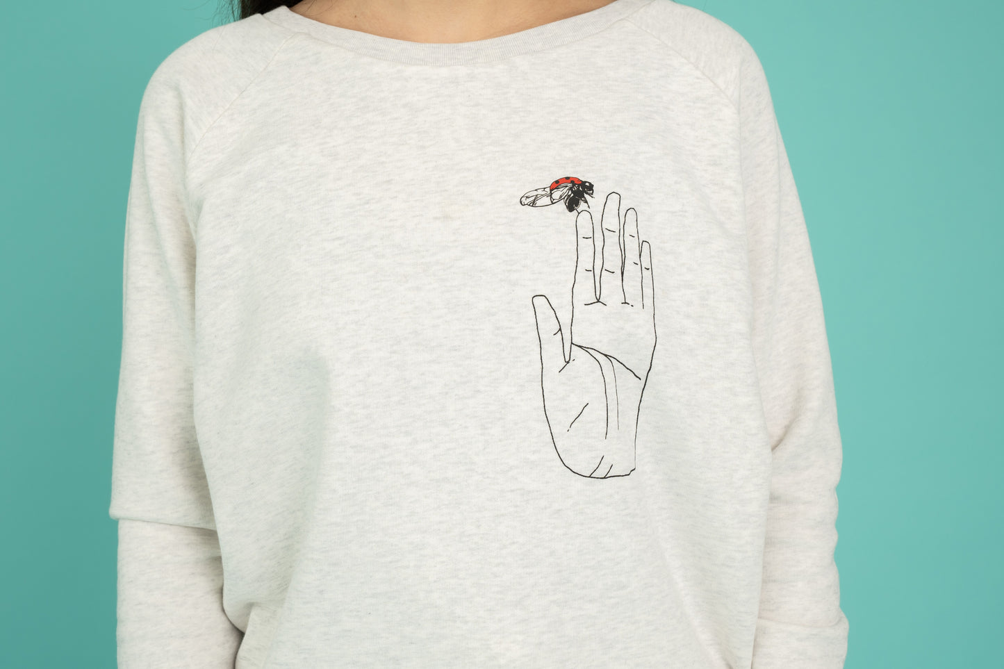 Sweater with a ladybug that brings happiness 