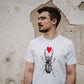 T-shirt with scarab and plush heart